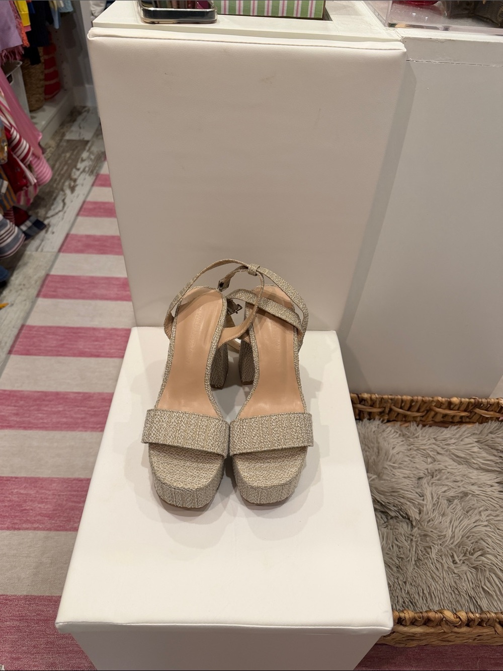 Women's Neutral Block Heel Sandals NEVER WORN